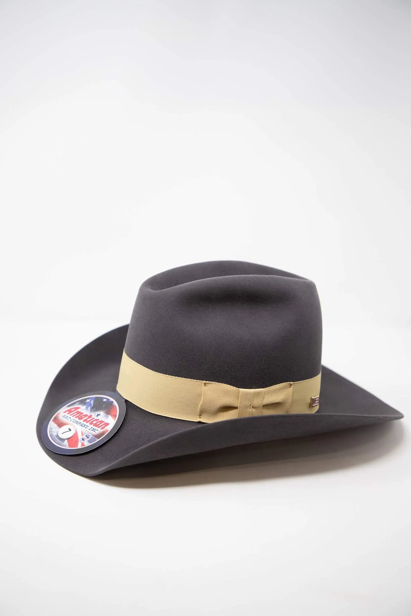 American Hat Co. 7x Steel Buckskin Ribbon Felt Hat