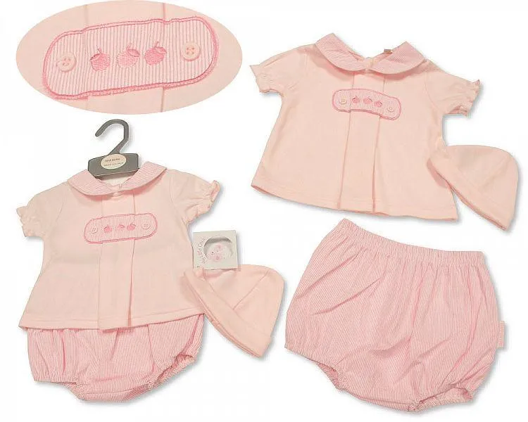 Baby Girls 2 pcs Set with Hat - Cherries (NB-6 Months) Bis-2100-2259