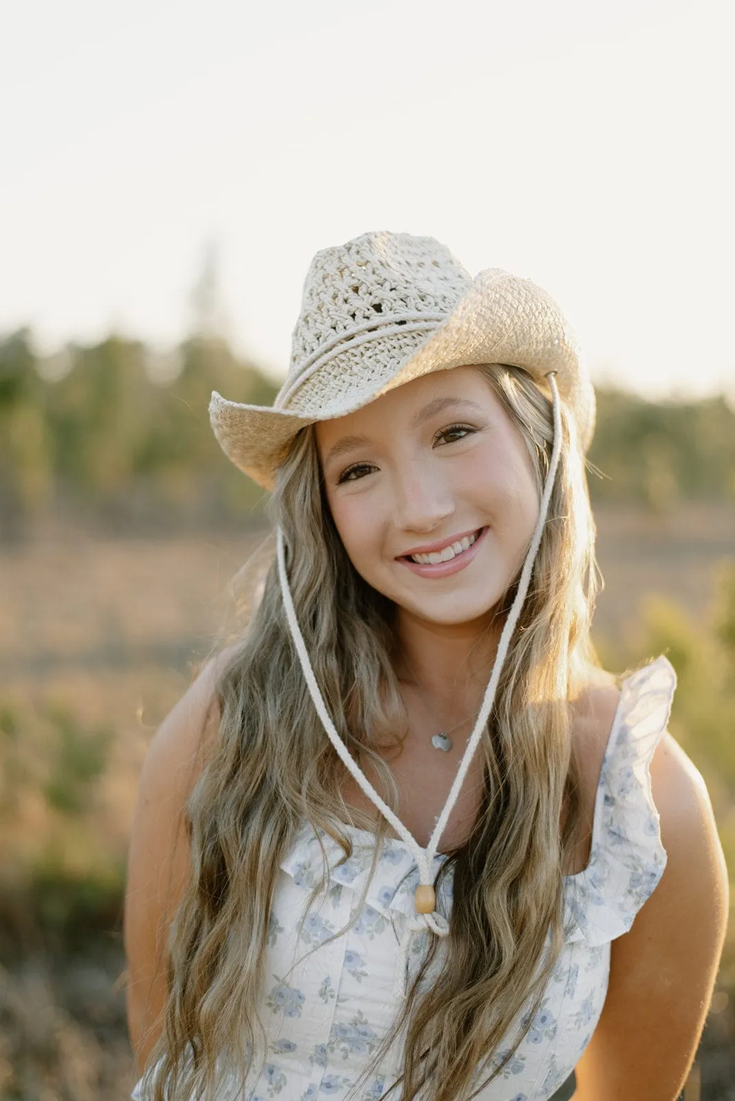 Beige Braided Straw Cowgirl Hat