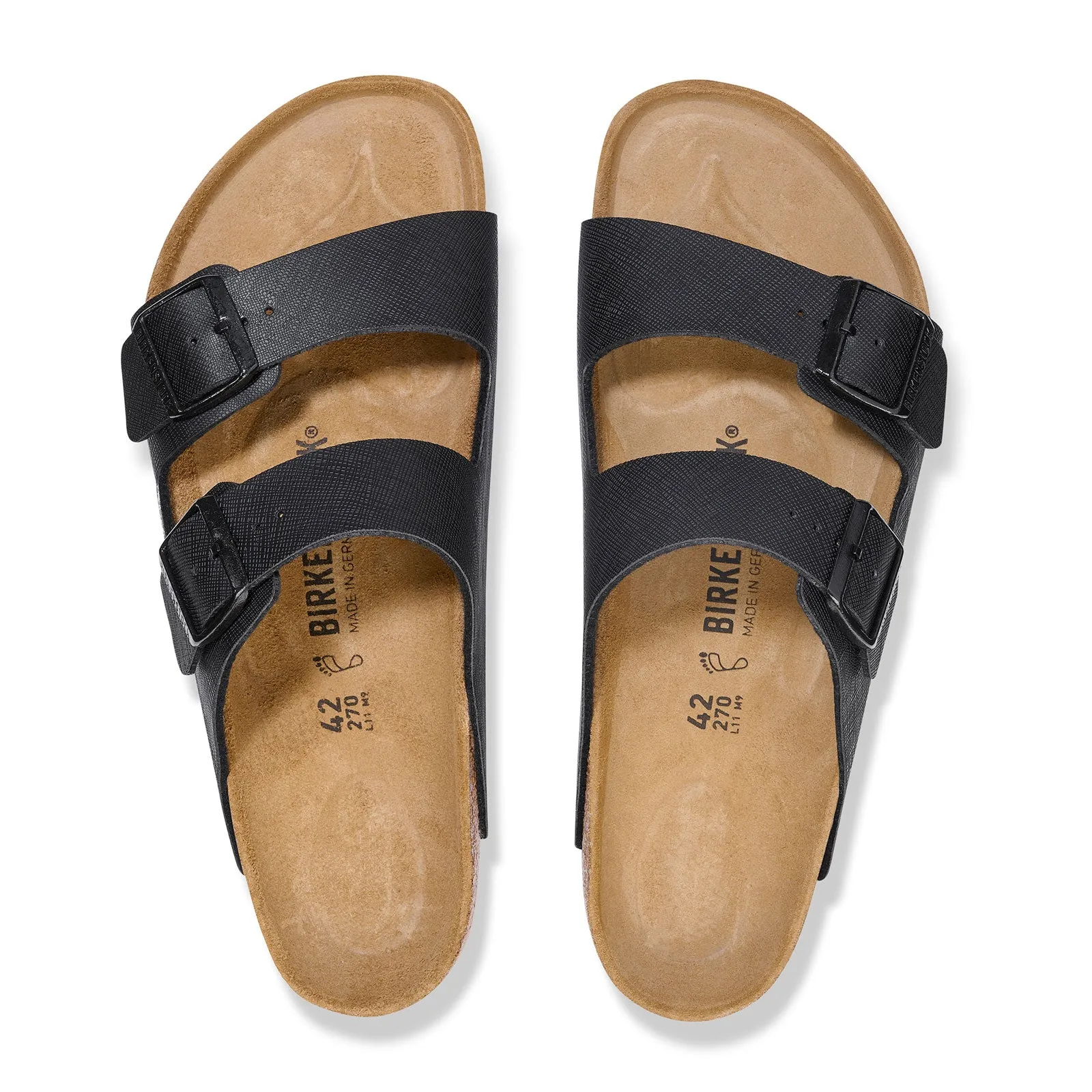 Birkenstock Arizona Slide Sandal (Men) - Saffiano Black Birko-Flor