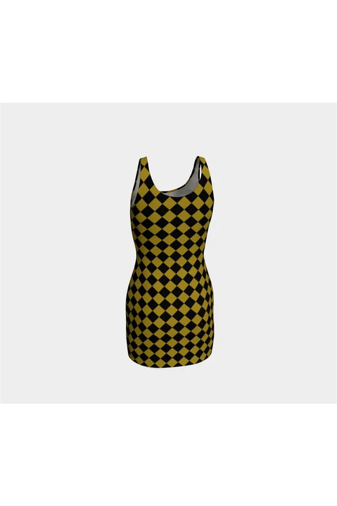 Black and Gold Diamonds Body-con Dress