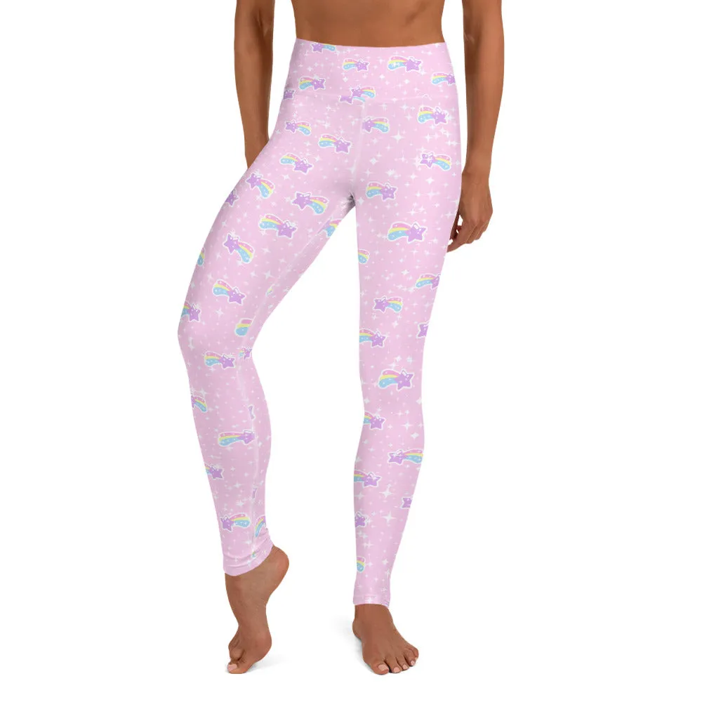 Bubblegum Bunny Shooting Stars Yoga Leggings