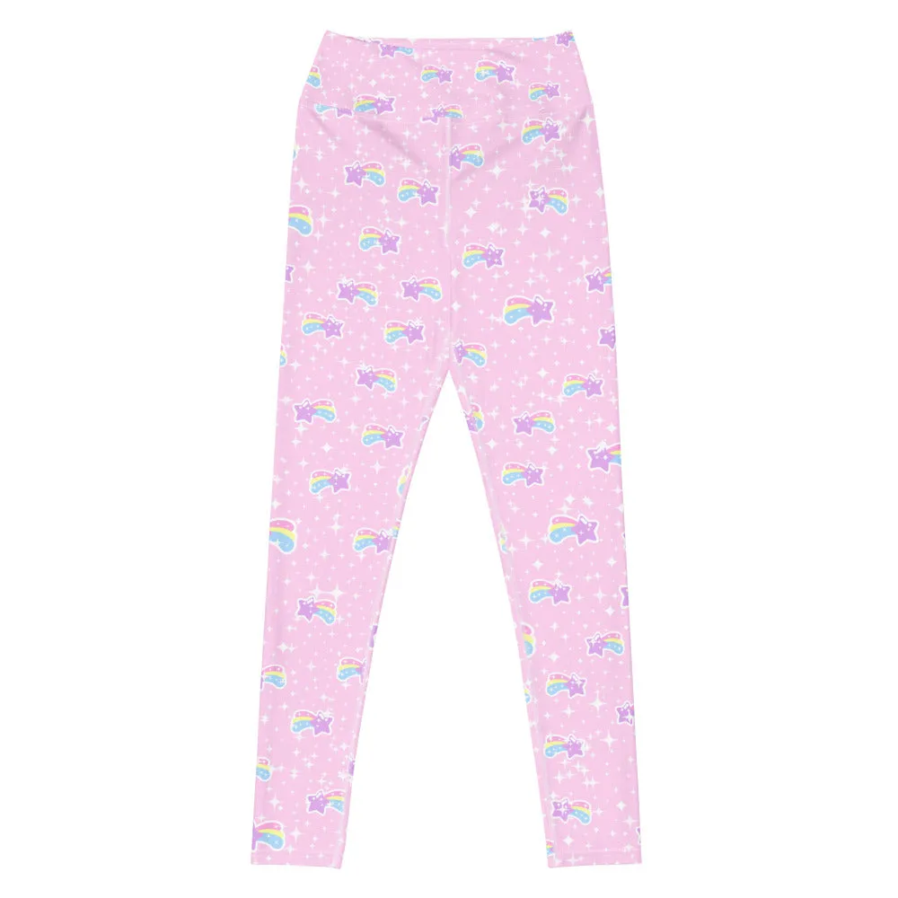 Bubblegum Bunny Shooting Stars Yoga Leggings