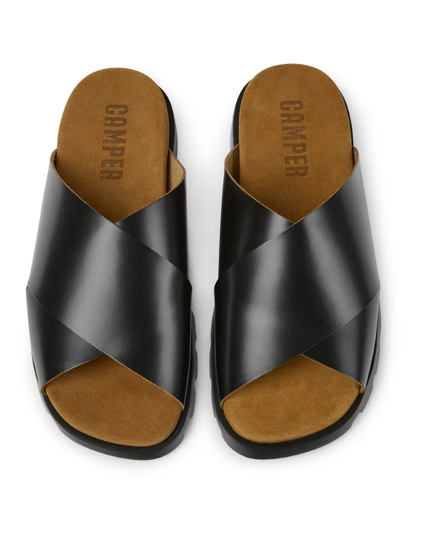 Camper Brutus Sandal Black leather sandals for men   