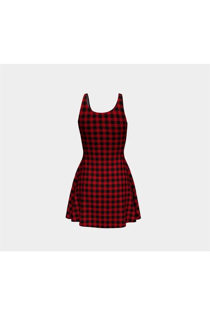 Checkered Pass Flare Dress