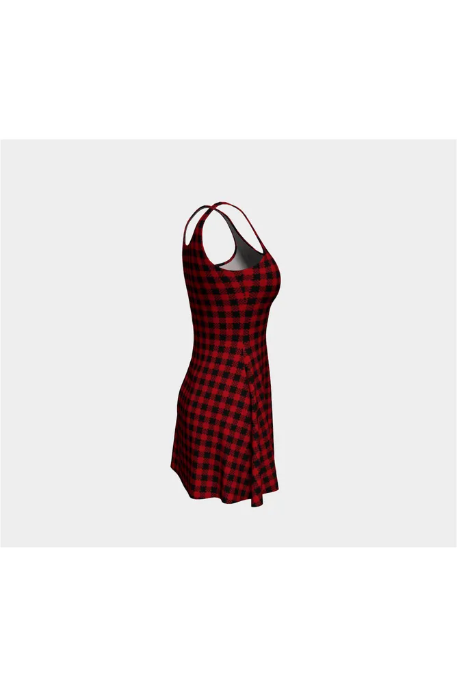 Checkered Pass Flare Dress