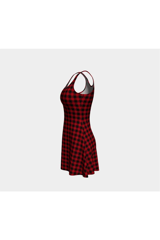 Checkered Pass Flare Dress