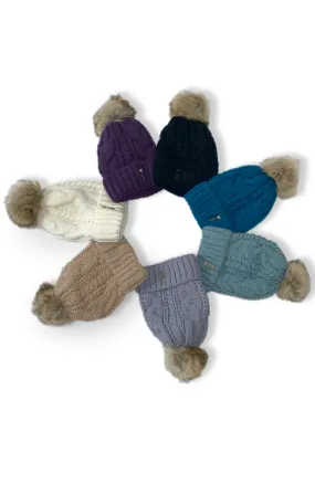 Coeur Sports Fur Pom Beanies