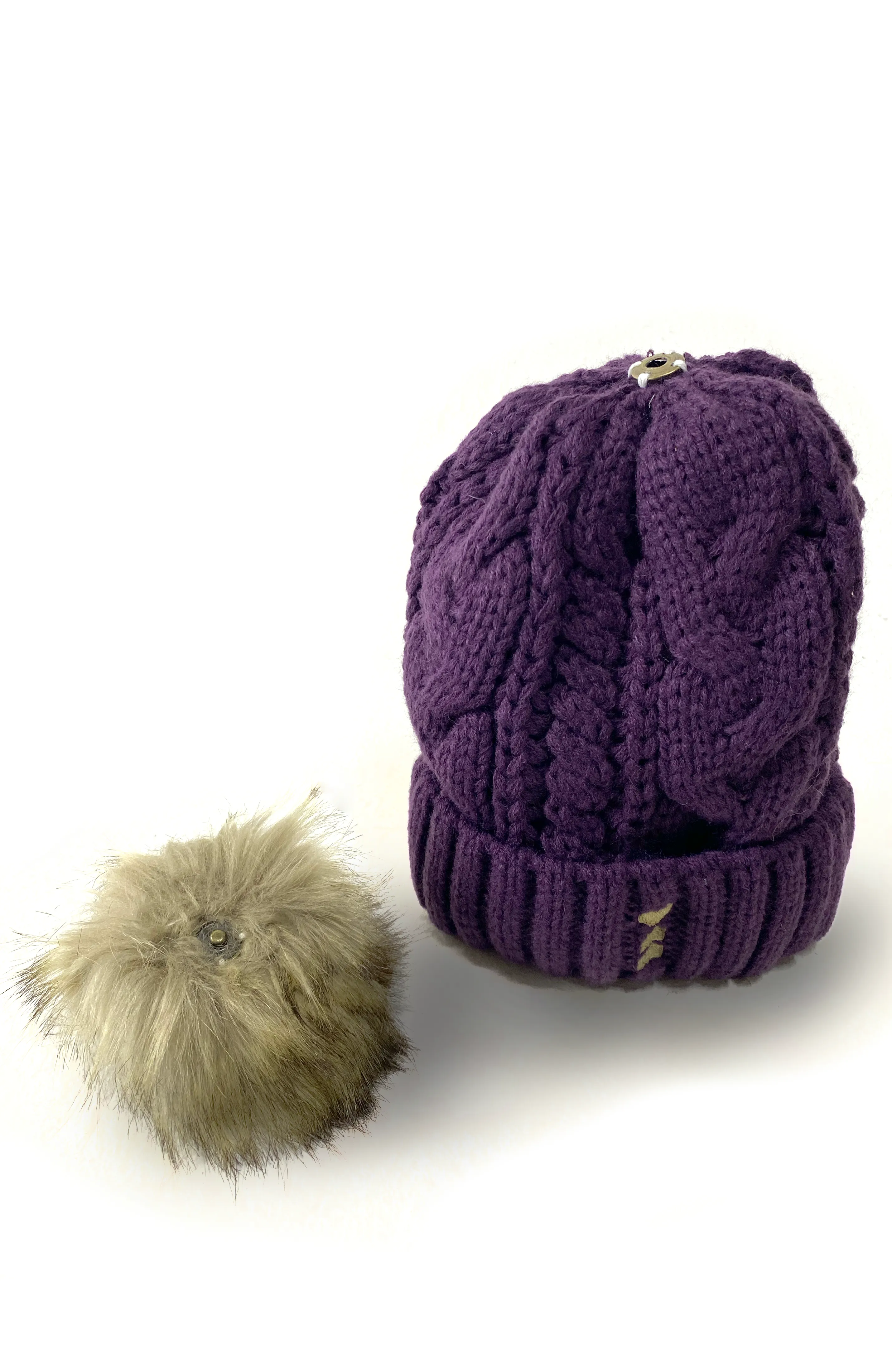 Coeur Sports Fur Pom Beanies