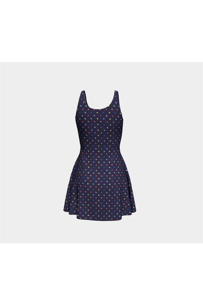 Colored Polka Dot Flare Dress