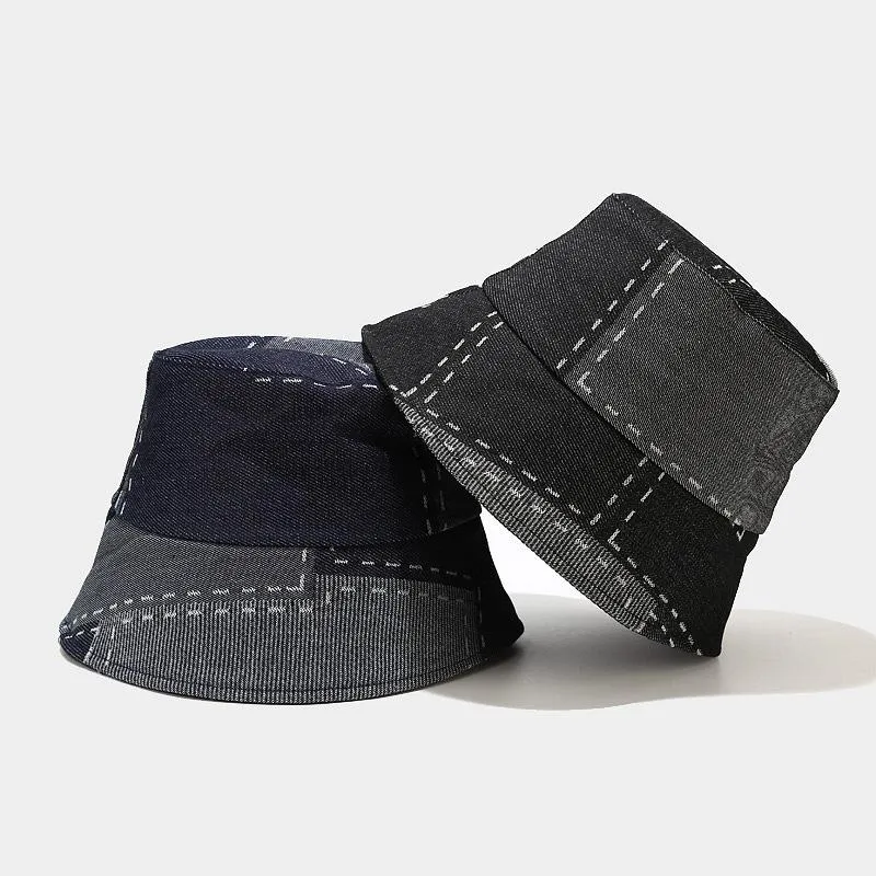 Denim Bucket Hats Unisex Fashion Bob Caps Hip Hop