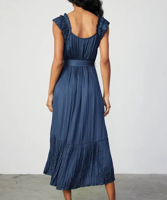 Double Layer Midi Dress - Slate Navy