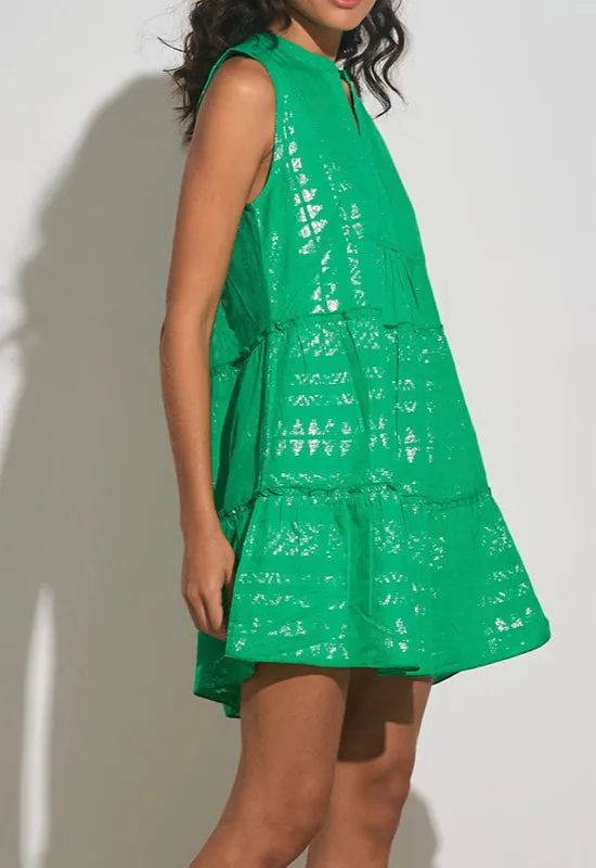 Elan - Clara Dress Green Silver Arrow