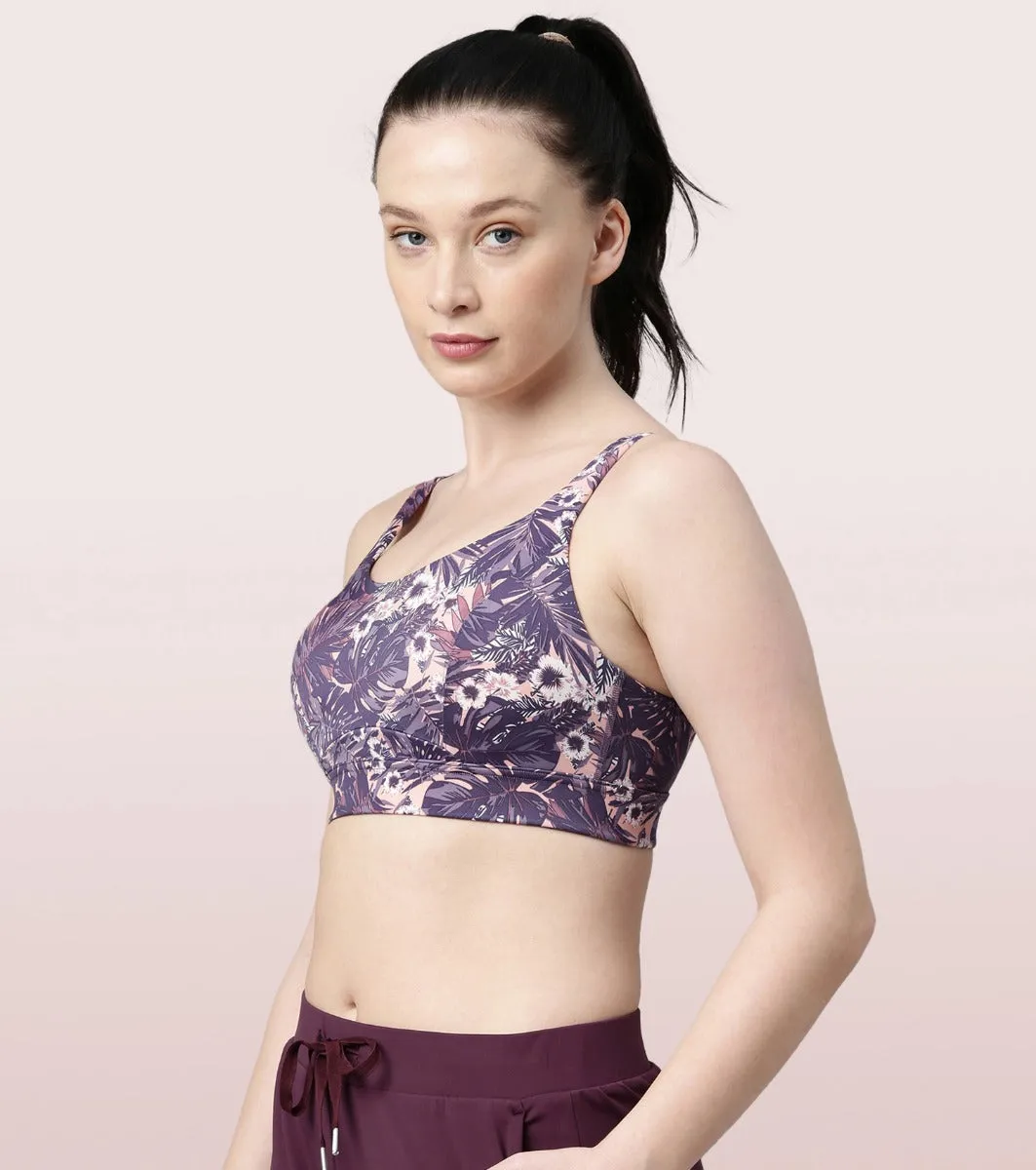 Enamor Agion SB18 Convertible Back High-Impact Sports Bra for Women- Full Coverage, Padded and Wirefree - Lilac Run