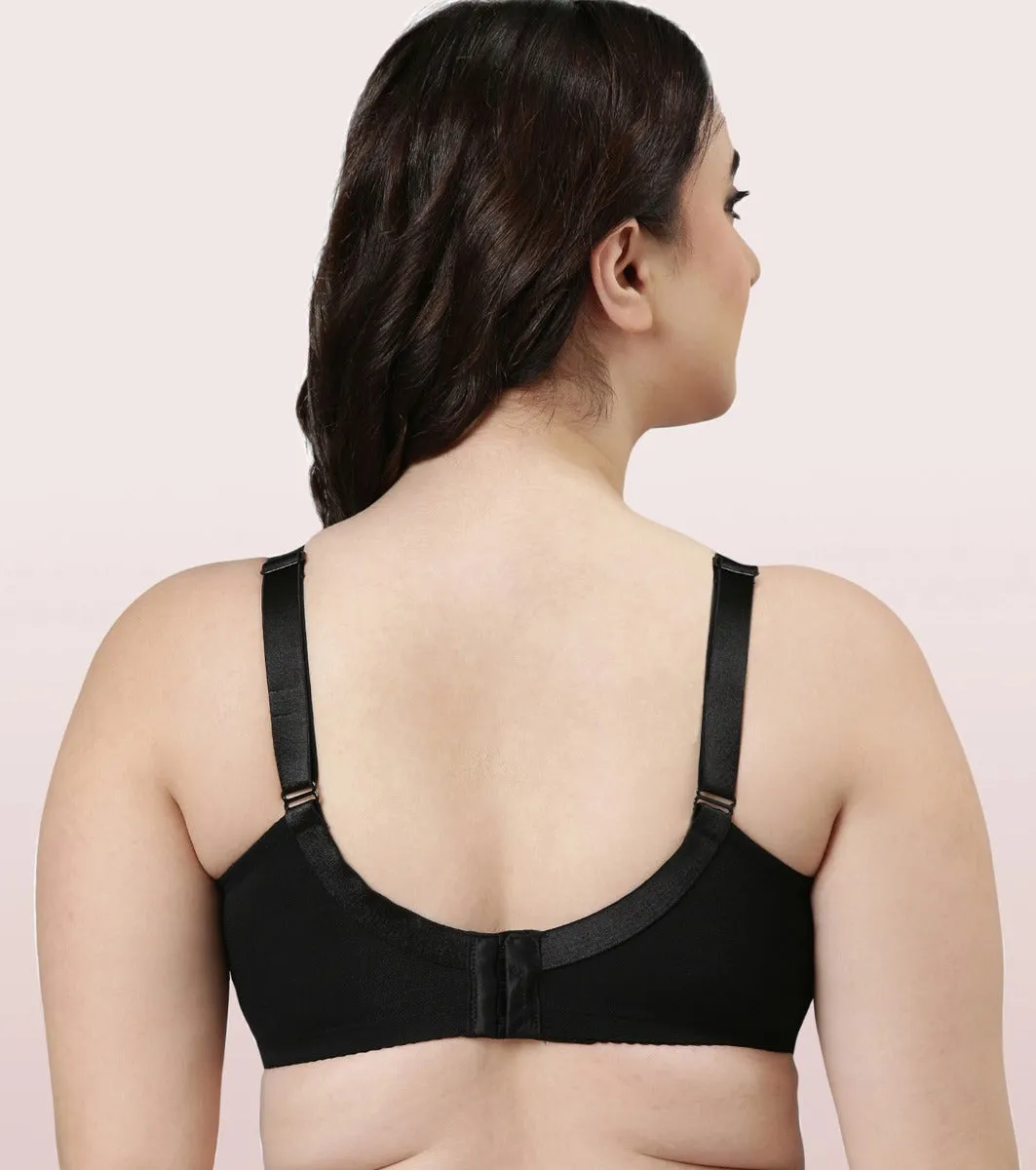 Enamor Body Transform F097 Smooth Contour Lift Bra for Women- Full Coverage, Non Padded and Wirefree - Black