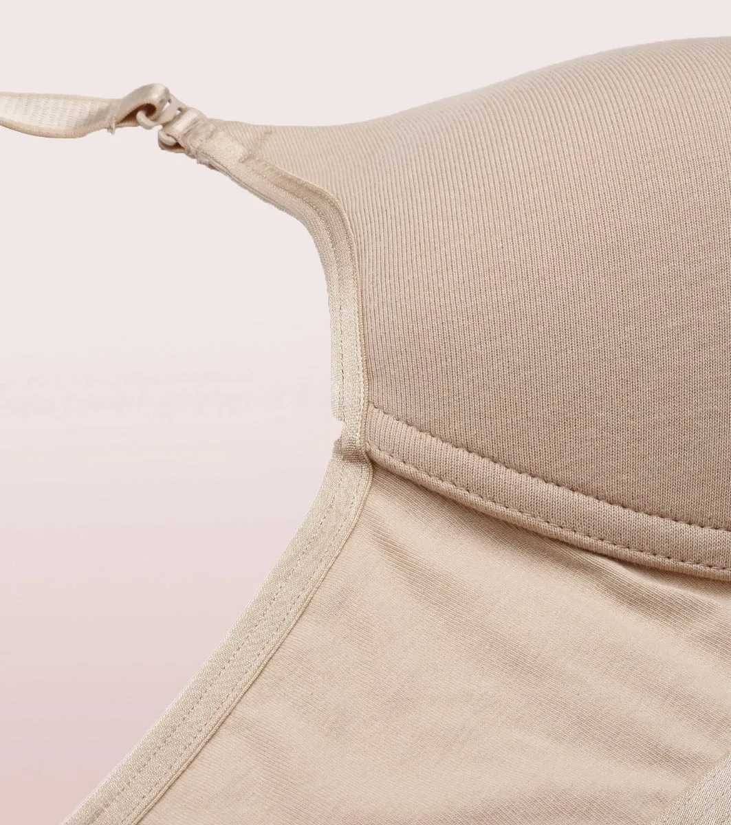 Enamor Fab-Cool A165 Antimicrobial Ultimate Coverage Cotton T-shirt Bra for Women- High Coverage, Padded and Wirefree - Pale Skin