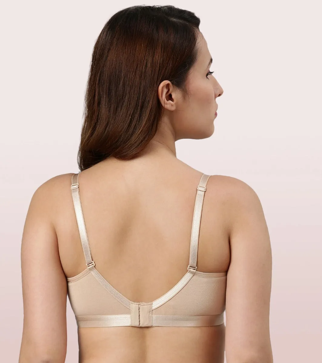 Enamor Fab-Cool A165 Antimicrobial Ultimate Coverage Cotton T-shirt Bra for Women- High Coverage, Padded and Wirefree - Pale Skin