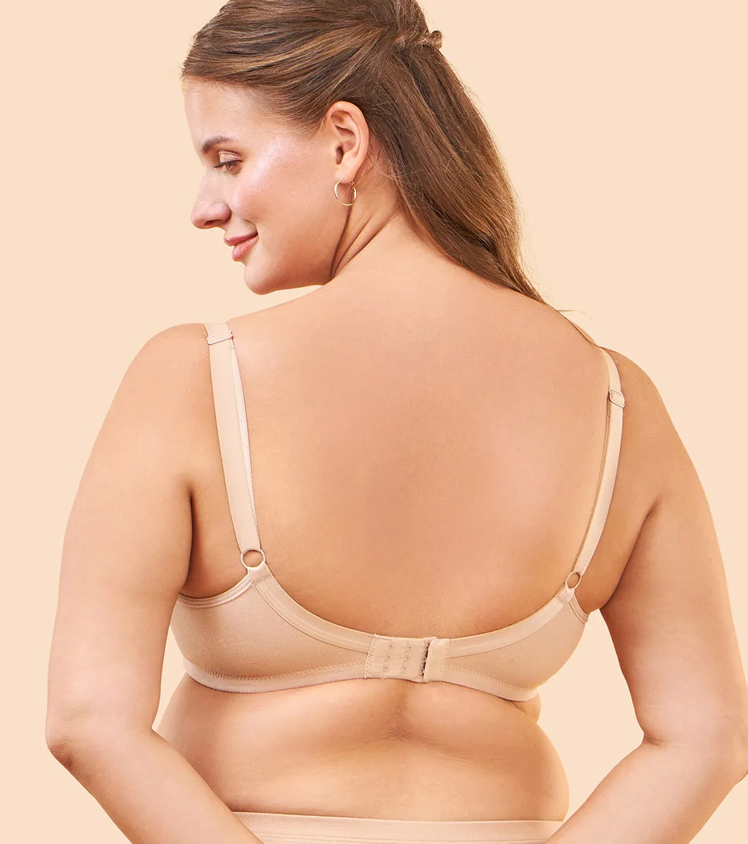 Enamor Fab-Cool AB75 M-frame Jiggle Control Full Support Stretch Cotton Bra for Women- Full Coverage, Non Padded and Wirefree - Pale Skin