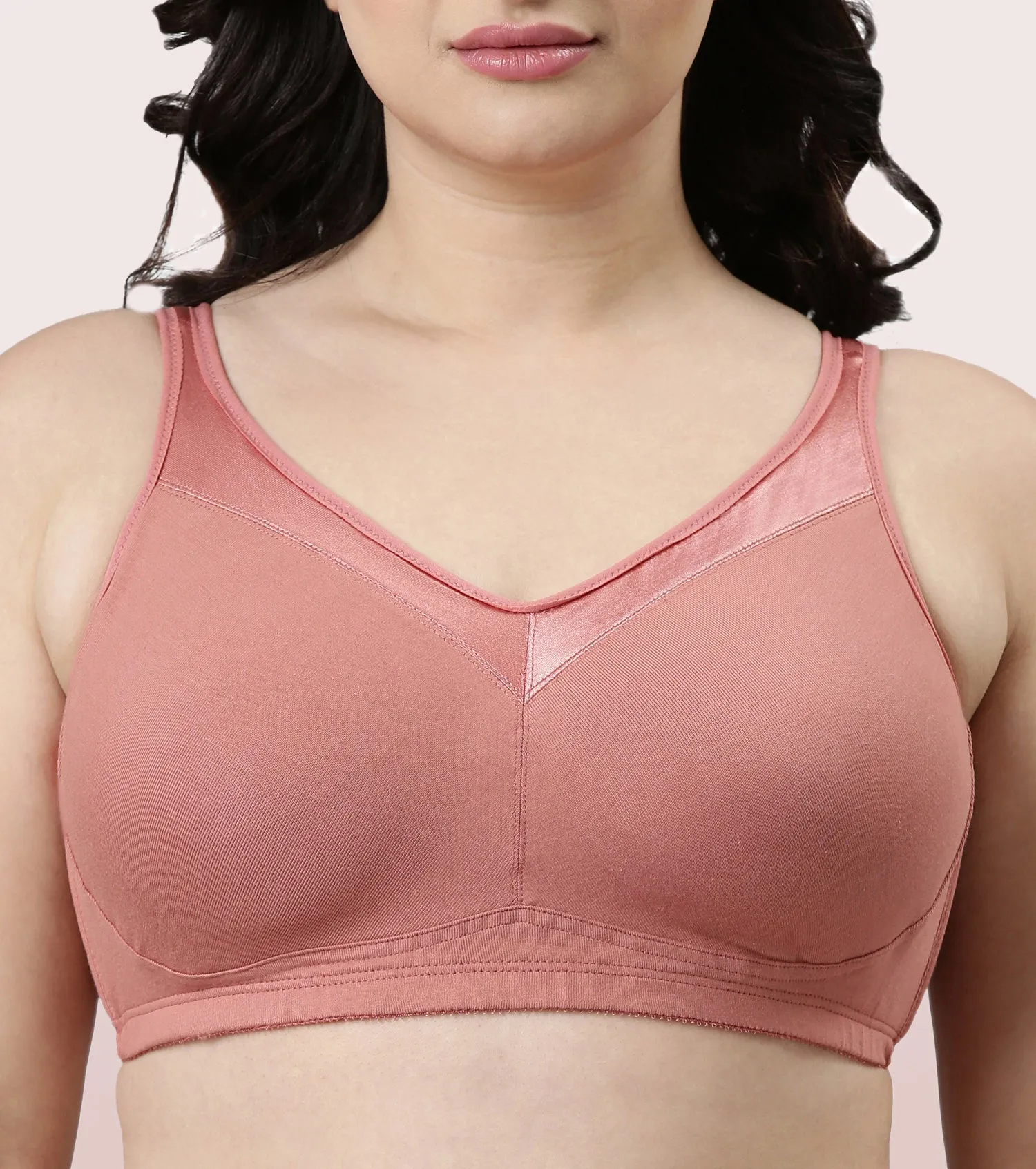 Enamor Super Lift Classic Full Support Bra For Women - Non-Padded, Non-Wired Bra For Full Coverage & Support | A112 | Rosette