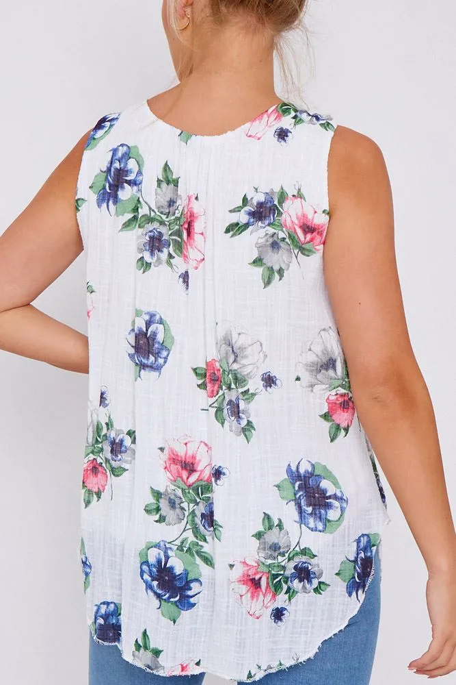 Floral Print Cotton Top