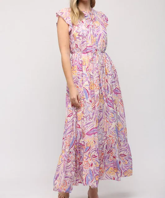 Floral Print Dress - Lavender Multi