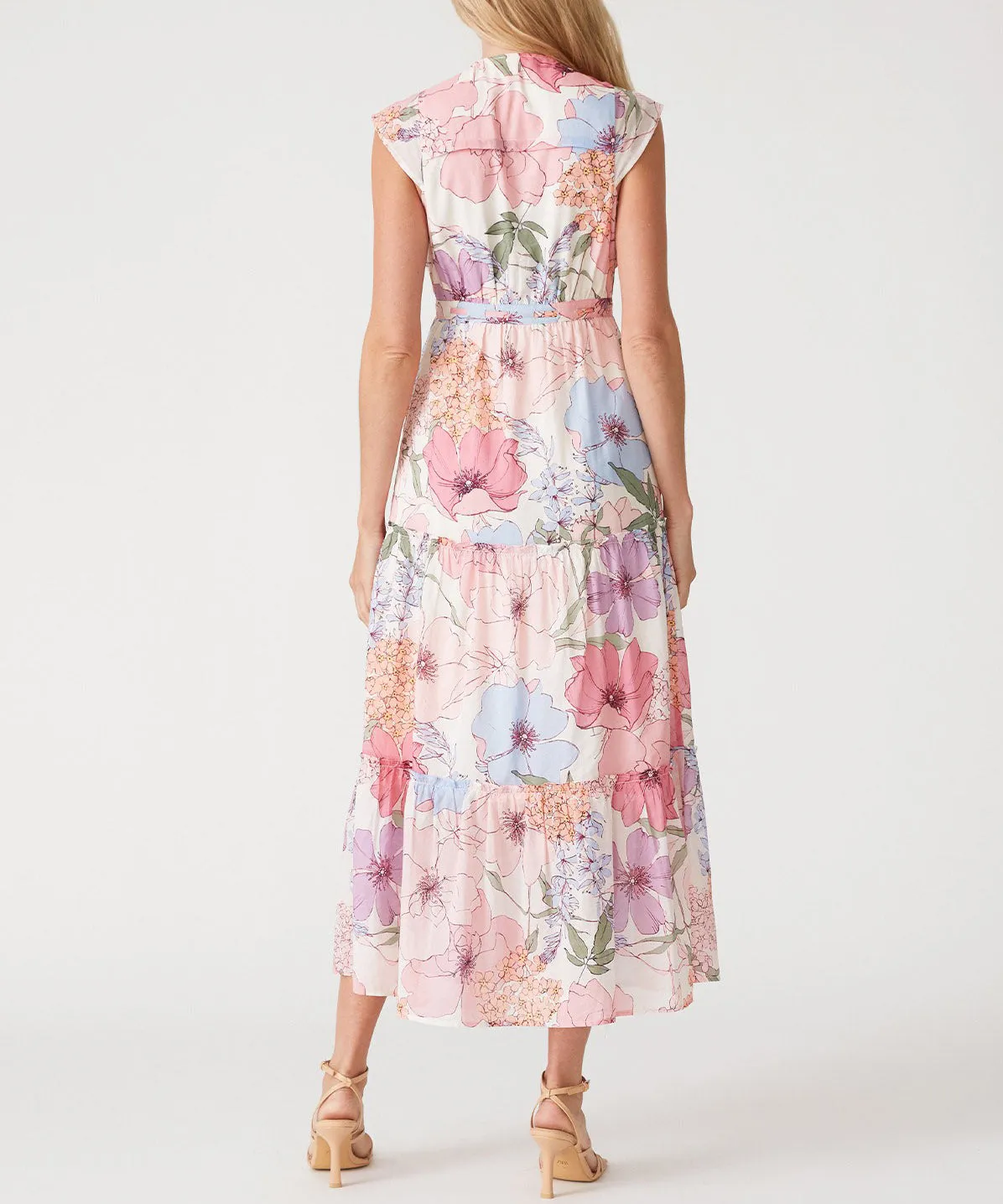 Floral Tiered Maxi Dress - Ivory/Natural all