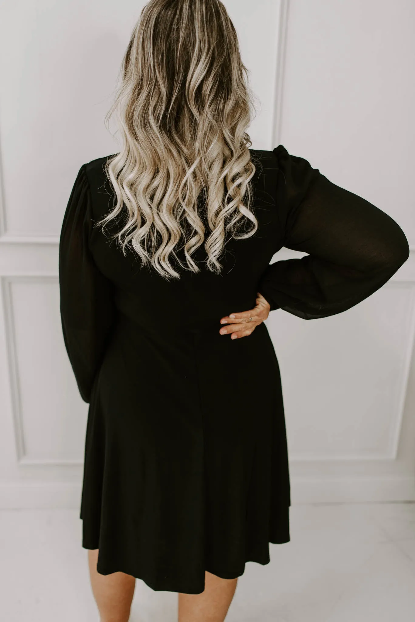 Fresh Start Curvy Sheer Sleeve Mini Dress