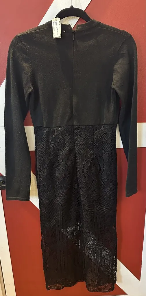 Funky Sweater & Lace Black Dress Size S