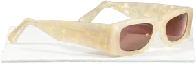 GCDS Cream Gd0020 25s Ivory Bordeaux Sunglasses