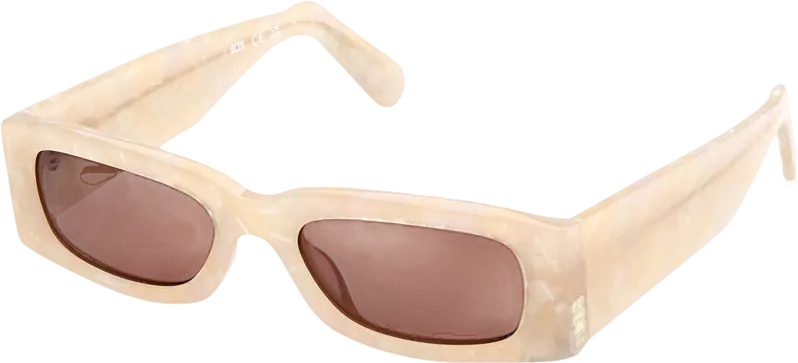 GCDS Cream Gd0020 25s Ivory Bordeaux Sunglasses