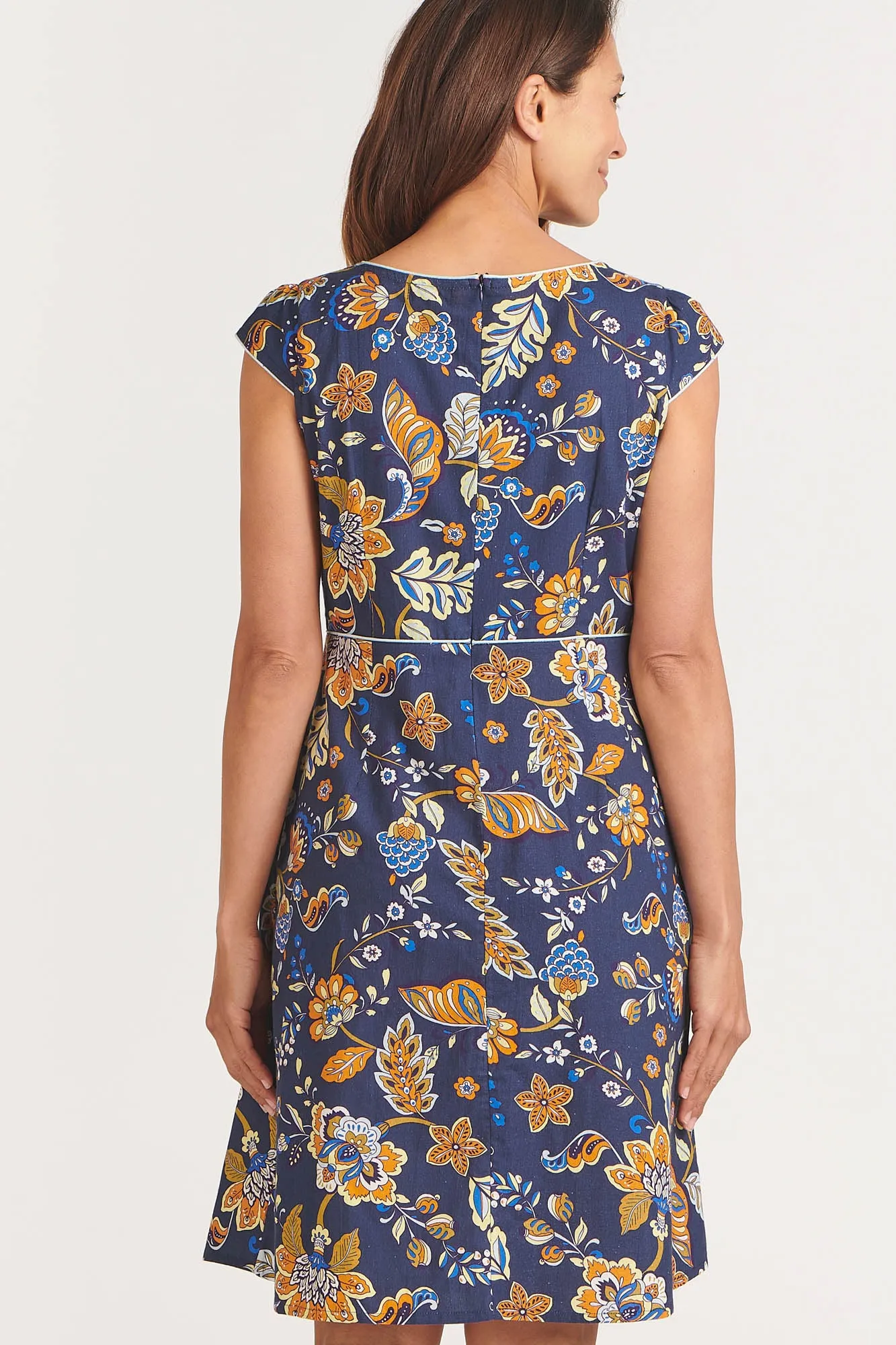 Gia Dress Indigo Chintz