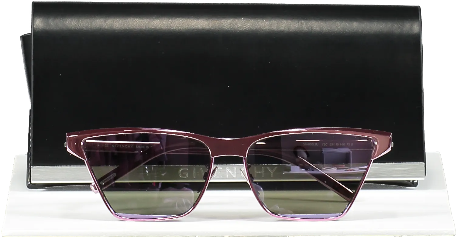 GIvenchy Pink Mirrored Cut Cat-eye Nylon Sunglasses in case