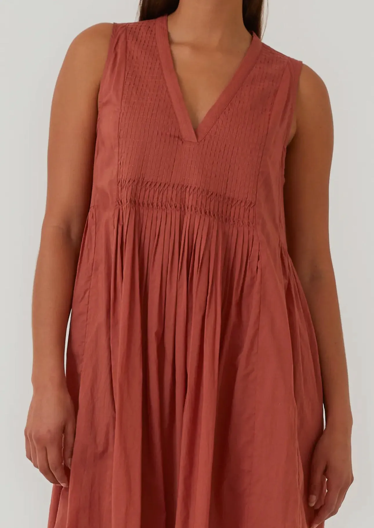 Hayden Relaxed Fit Pleated V Neck Maxi Lovestitch Dress