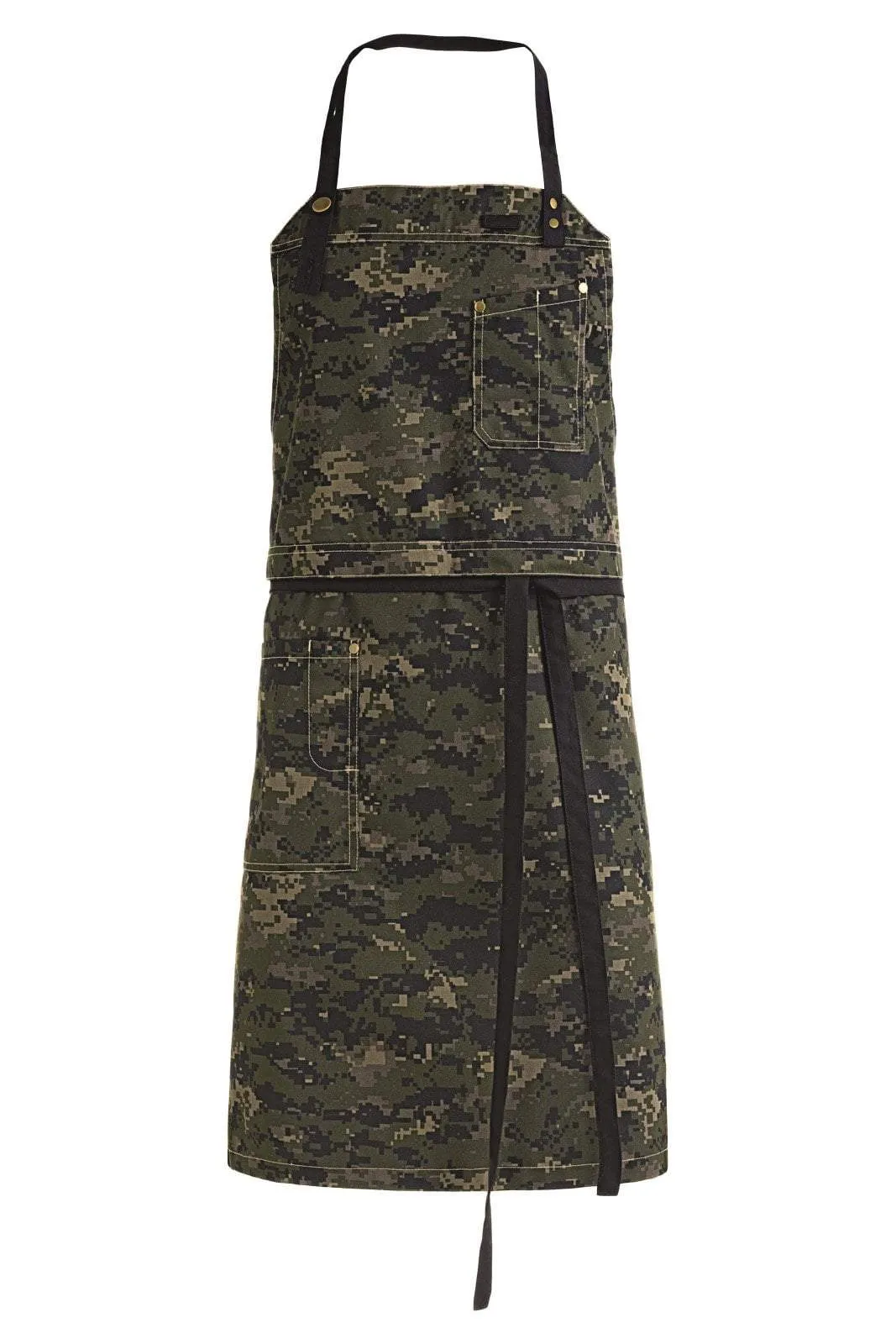 Kentaur 30360 Black Raw Bib Apron