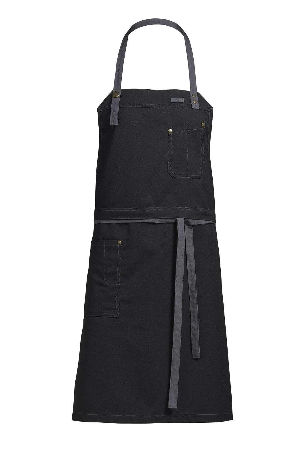 Kentaur 30360 Black Raw Bib Apron