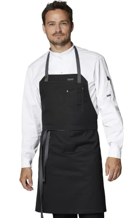 Kentaur 30360 Black Raw Bib Apron