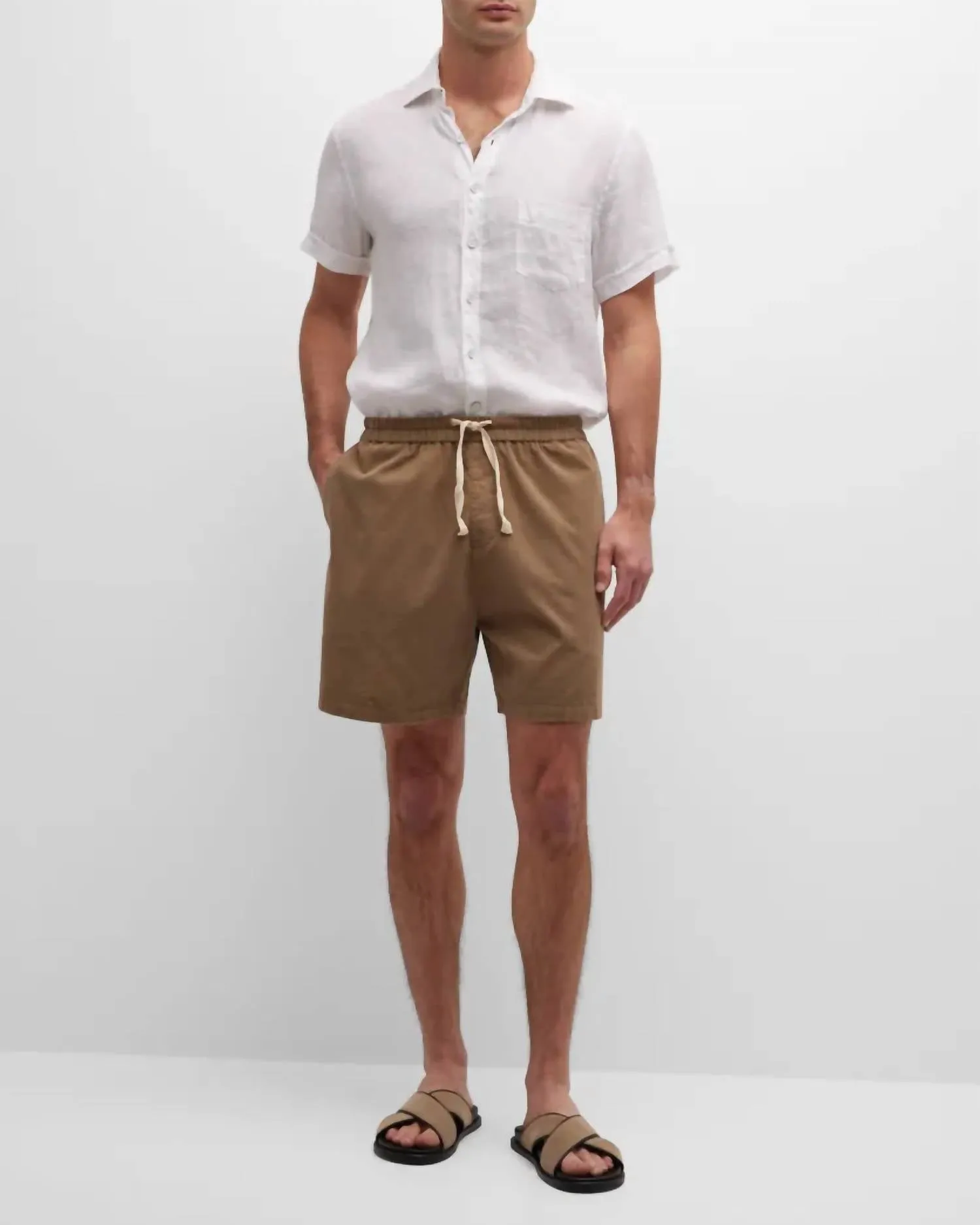 Light Weight Cord Shorts In Dark Beige