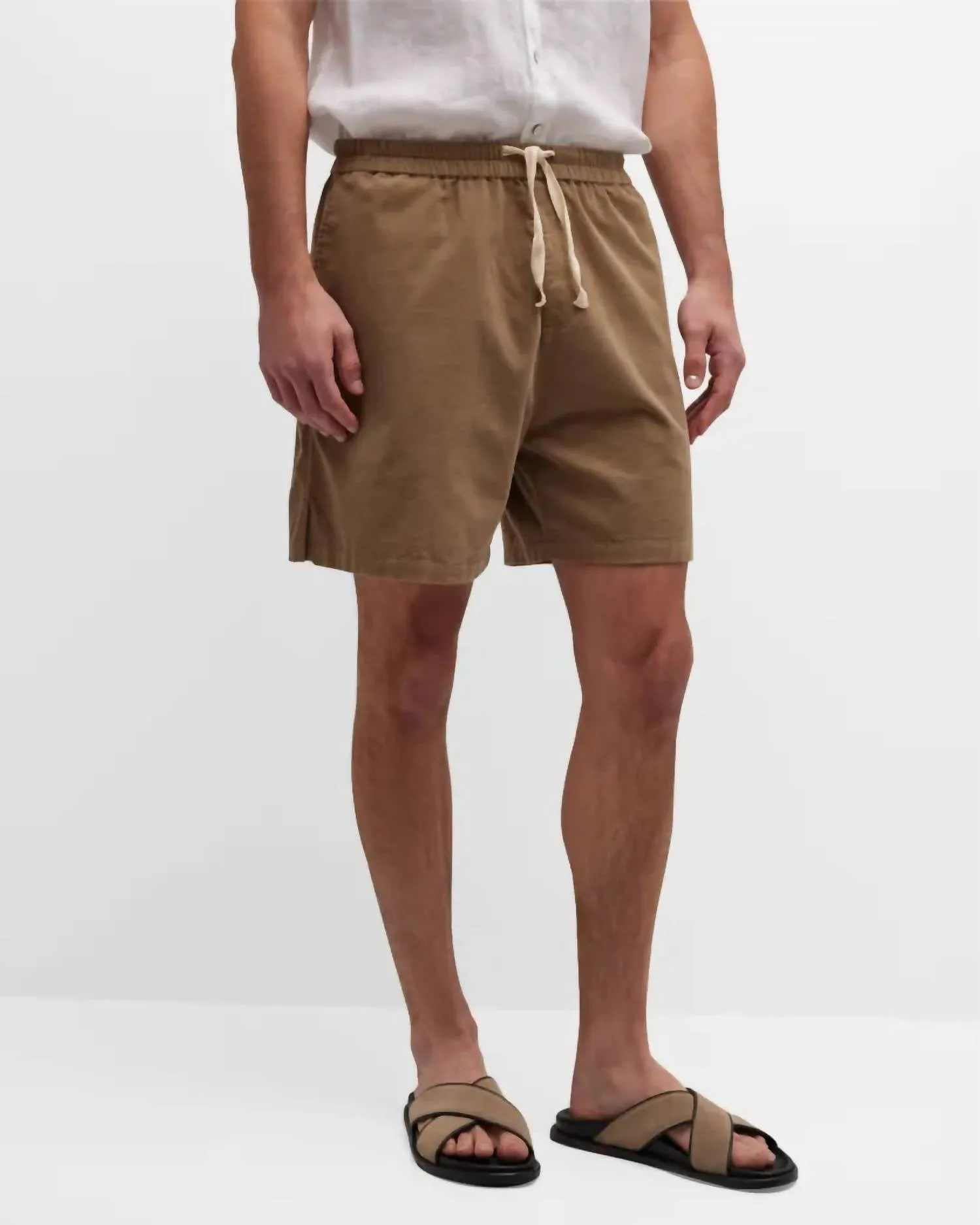 Light Weight Cord Shorts In Dark Beige