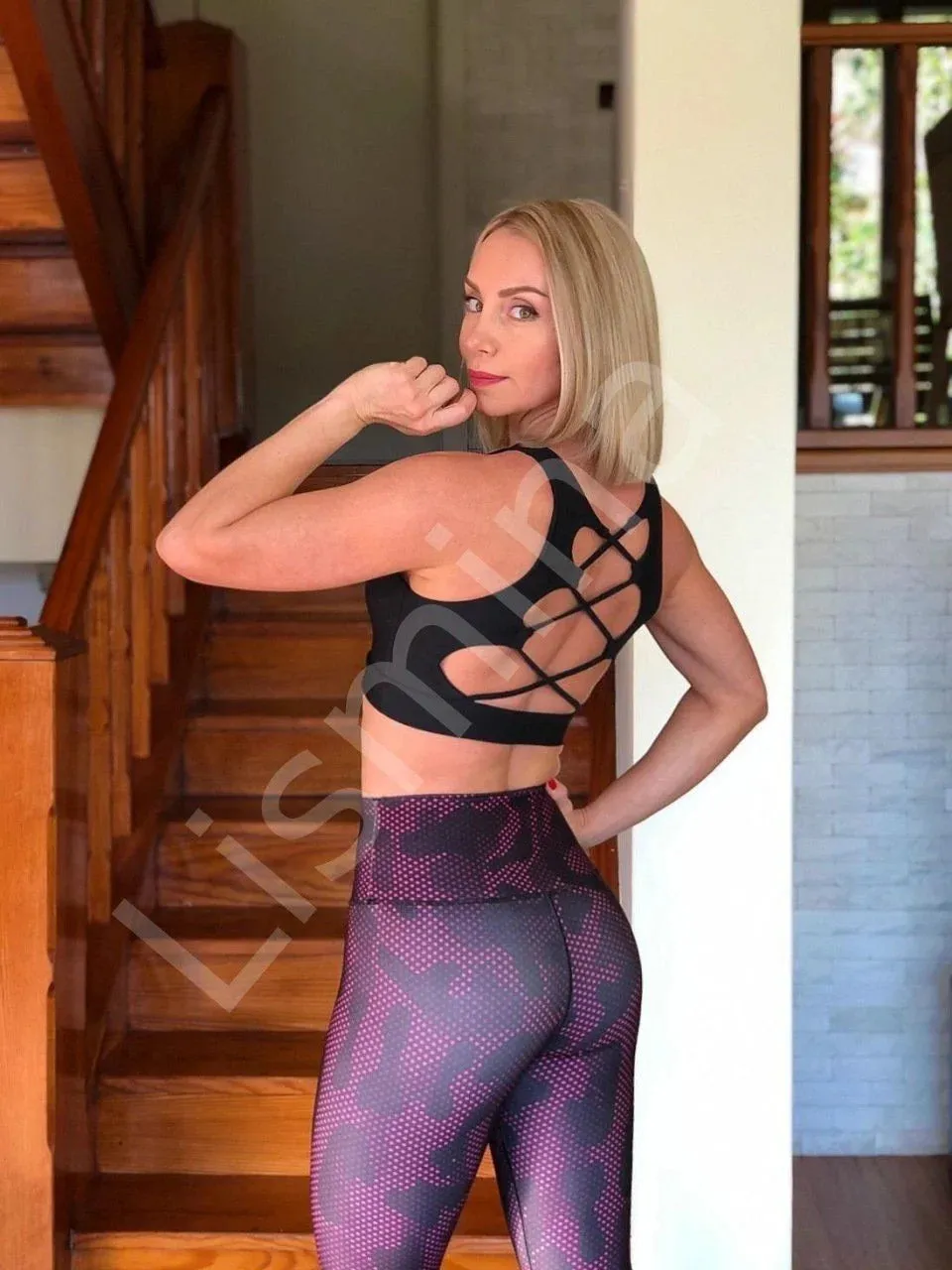 Lismina Striped Black Sport Bra