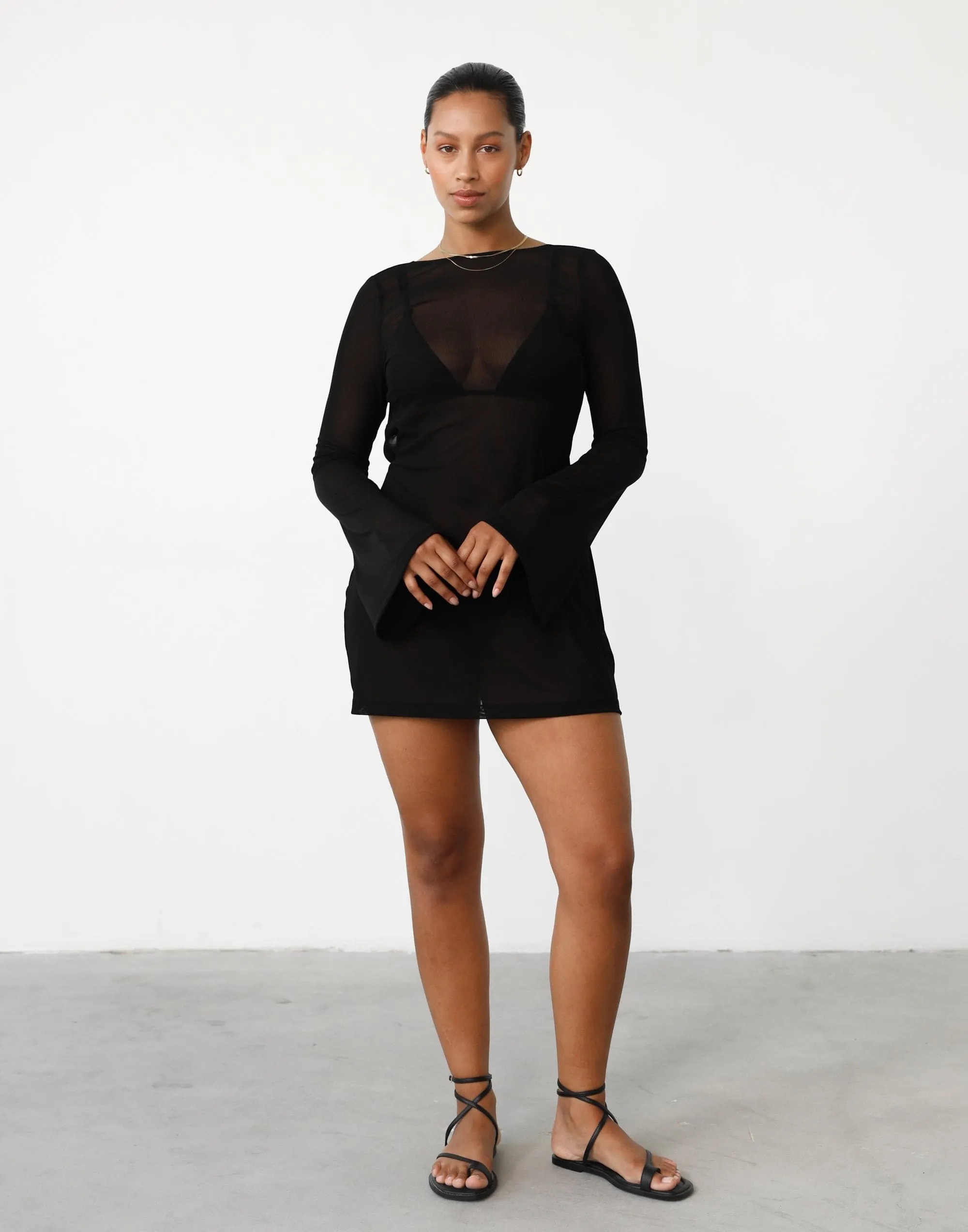 Make Waves Mini Dress (Black)