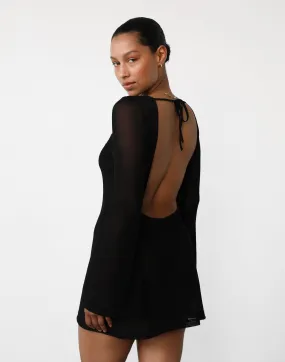 Make Waves Mini Dress (Black)