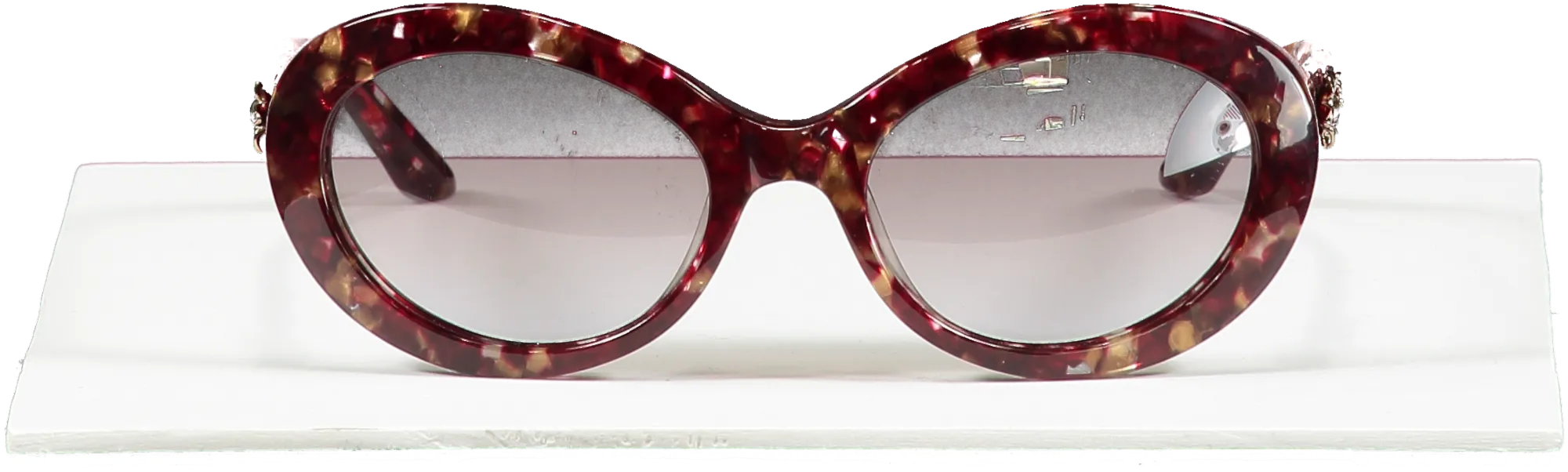 Missoni Dark Red Tortoiseshell Floral Arm Detail Sunglasses