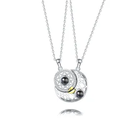 Moon Pentagram Crystal Chakra Necklace with Picture Inside