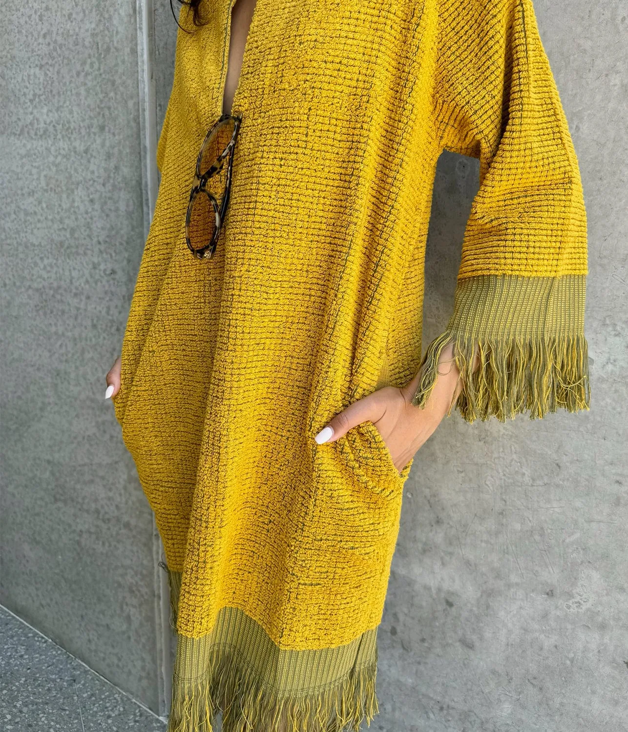 ODILIA TERRY DRESS- MUSTARD