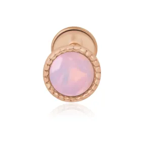 Pink Opal Milgrain Flat Back Stud