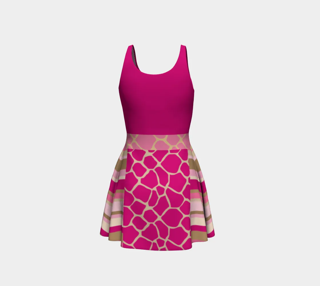 Pink Safari Flare Dress