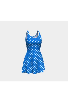 Polka Dot on Blue Flare Dress