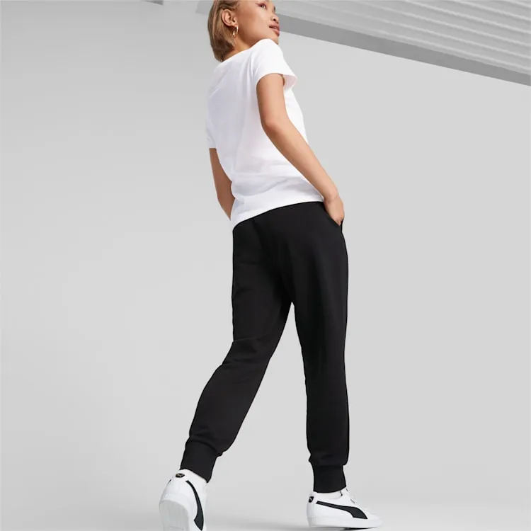 PUMA WOMEN'S ESSENTIAL FLEECE BLACK TRACKPANTS