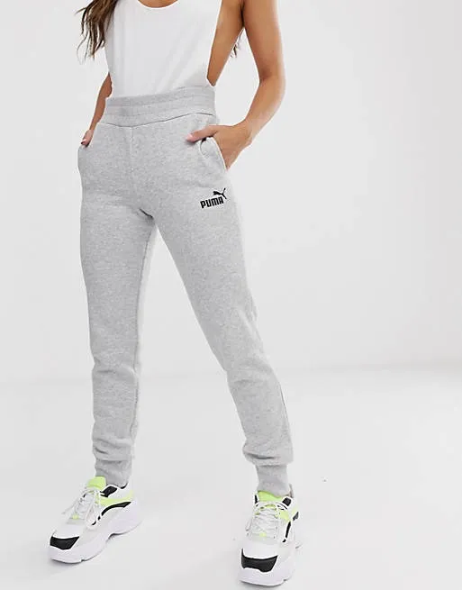 PUMA WOMEN'S ESSENTIAL FLEECE GREY TRACKPANTS