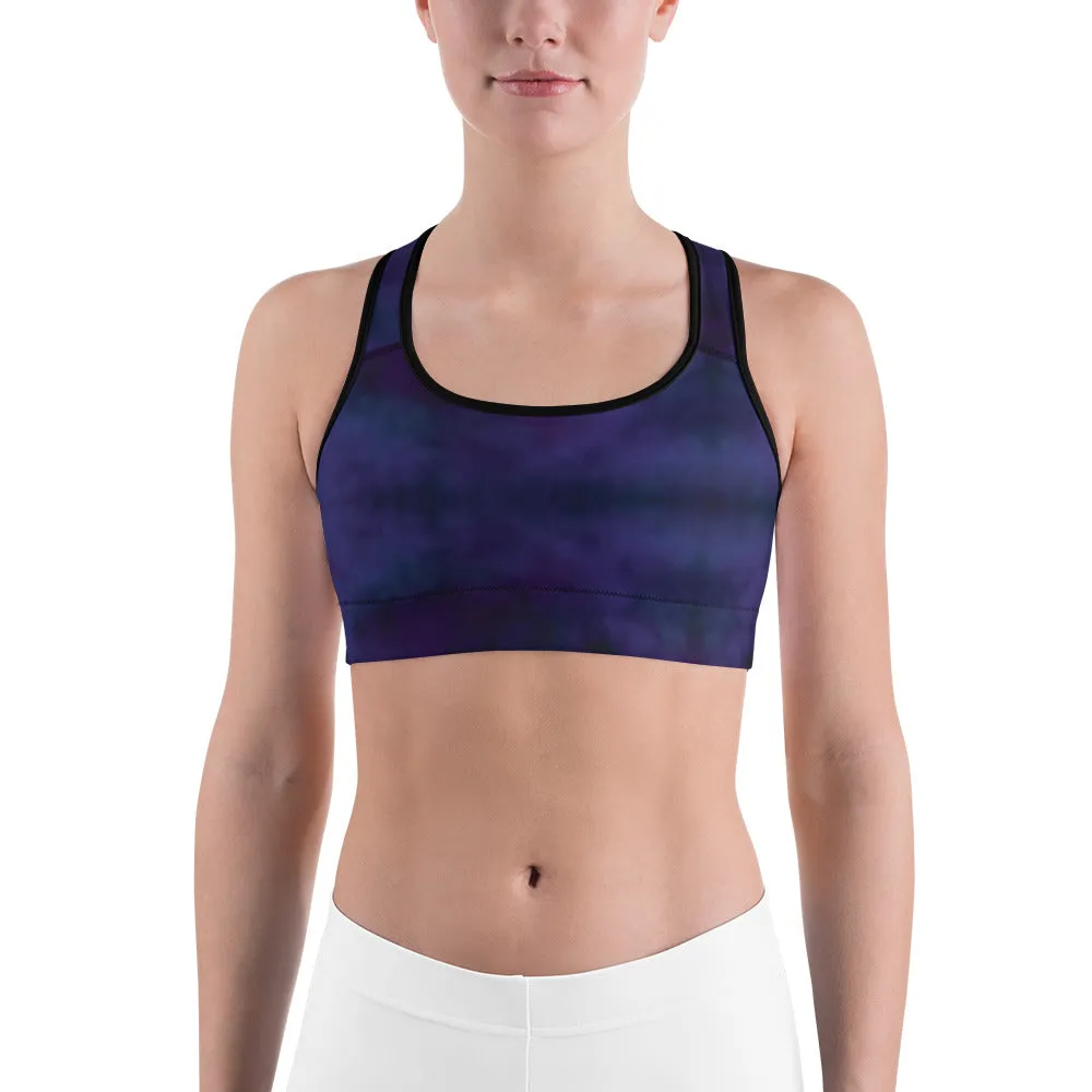 Purple Tie Dye Sports Bra Sports Bra for women, Workout Bra, Athletic Bras